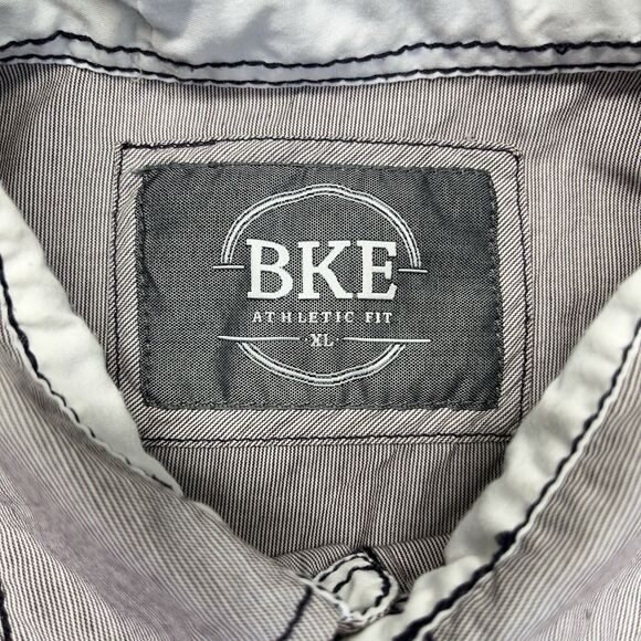 BKE Button-Up Shirt Men’s XL Gray Pocket Western Workwear Y2K Style 11317NM - Picture 7 of 14